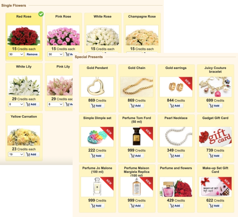 asian date dating site flowers and presents feature