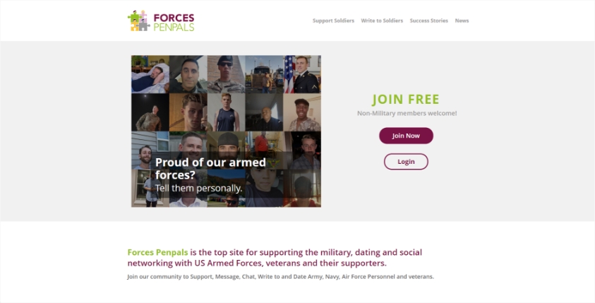 Forces penpals homepage