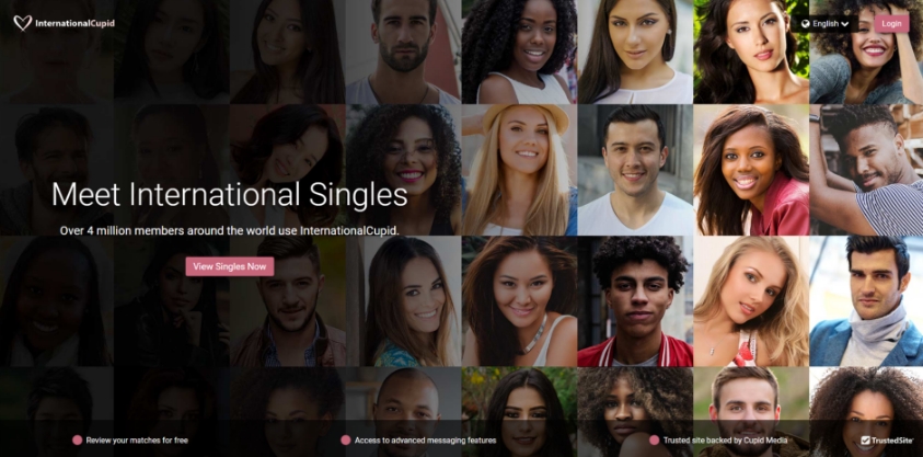 InternationalCupid.com dating site homepage.