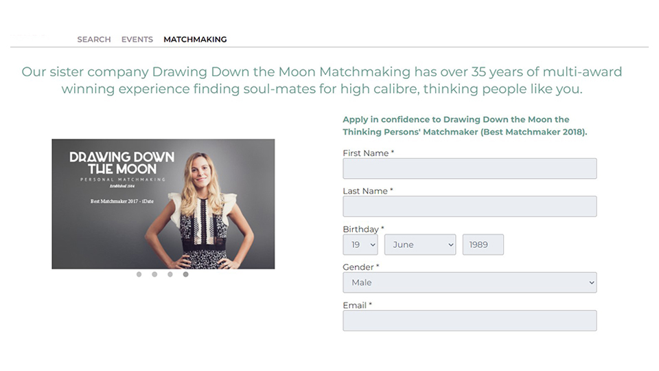 love and friends dating site, sign-up form for drawing down the moon.
