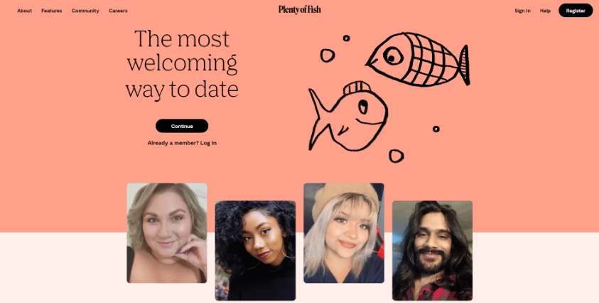 plenty of fish dating site homepage