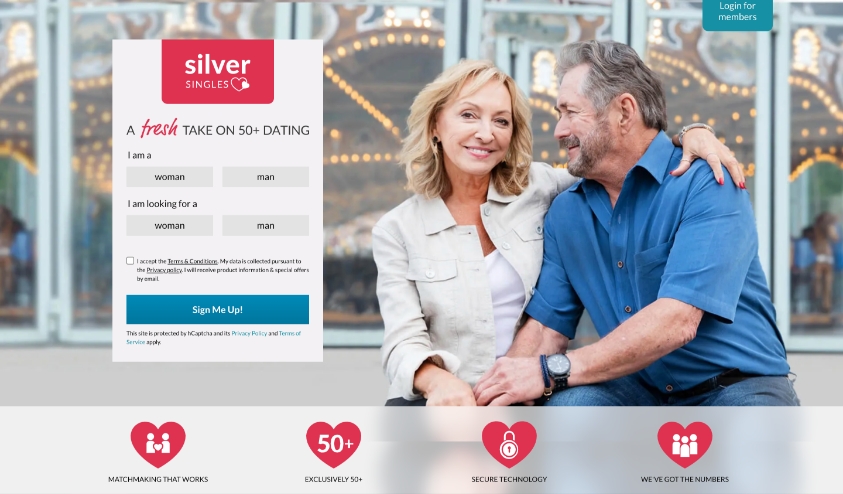 silver singles dating site homepage