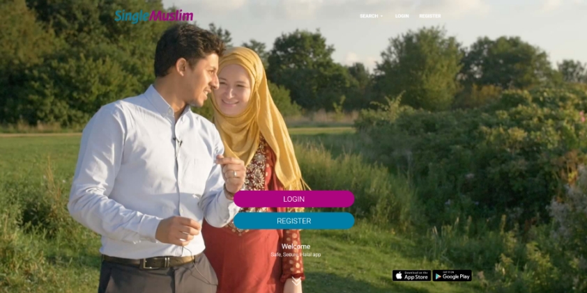 SingleMuslim dating site homepage