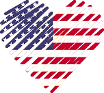 Logo of Dating Advisors - USA, Heart Shaped Image of USA flag.